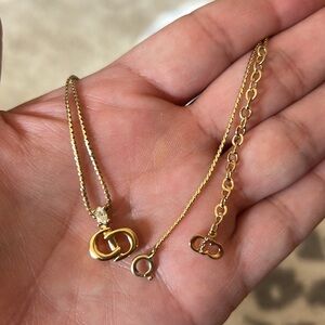 ~Christian Dior logo gold necklace~